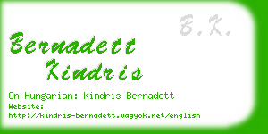 bernadett kindris business card